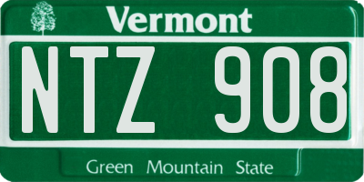 VT license plate NTZ908