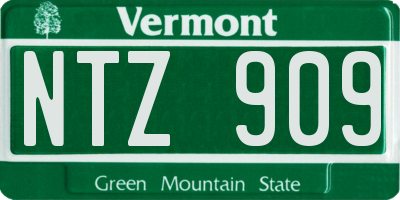VT license plate NTZ909
