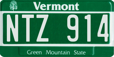 VT license plate NTZ914