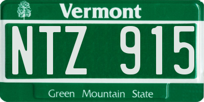 VT license plate NTZ915