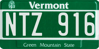 VT license plate NTZ916