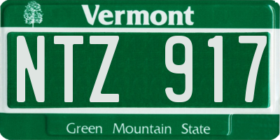 VT license plate NTZ917