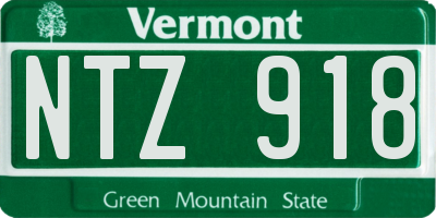 VT license plate NTZ918
