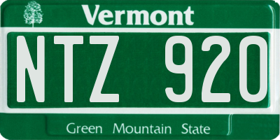 VT license plate NTZ920