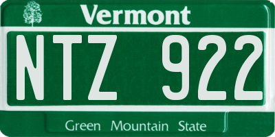 VT license plate NTZ922