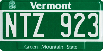 VT license plate NTZ923