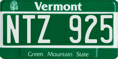 VT license plate NTZ925