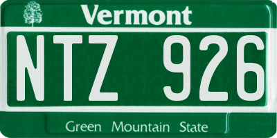 VT license plate NTZ926