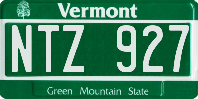 VT license plate NTZ927