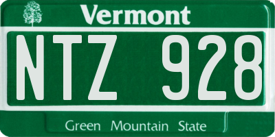 VT license plate NTZ928