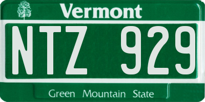 VT license plate NTZ929