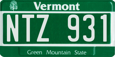 VT license plate NTZ931