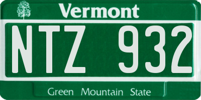 VT license plate NTZ932