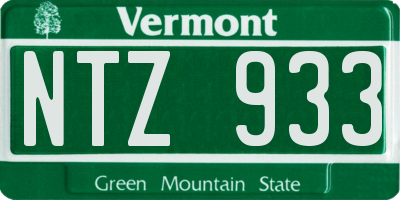 VT license plate NTZ933