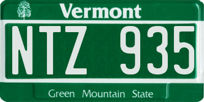 VT license plate NTZ935
