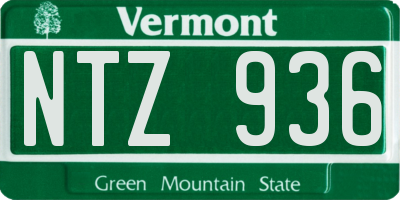 VT license plate NTZ936