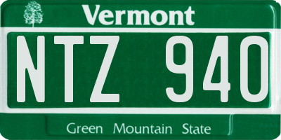 VT license plate NTZ940