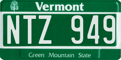 VT license plate NTZ949
