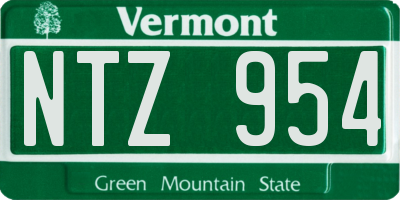 VT license plate NTZ954