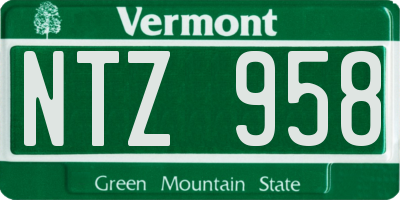 VT license plate NTZ958