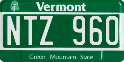VT license plate NTZ960