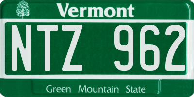 VT license plate NTZ962