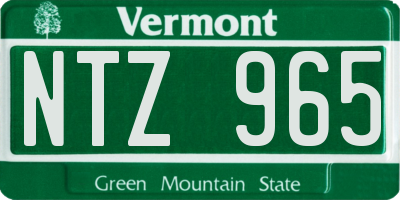 VT license plate NTZ965