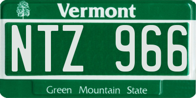 VT license plate NTZ966