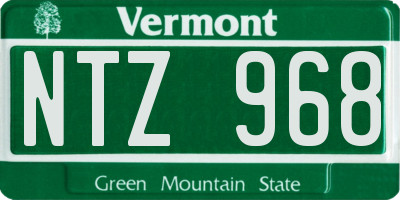 VT license plate NTZ968
