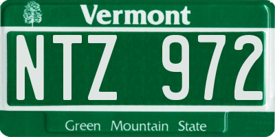 VT license plate NTZ972