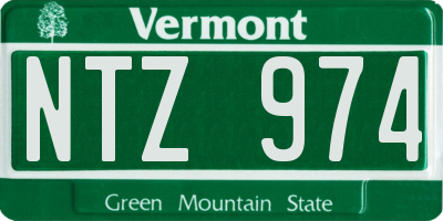 VT license plate NTZ974