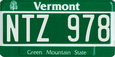 VT license plate NTZ978