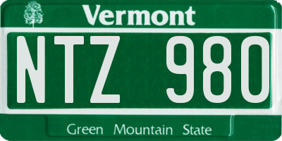 VT license plate NTZ980