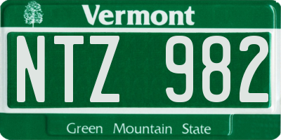 VT license plate NTZ982