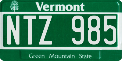 VT license plate NTZ985