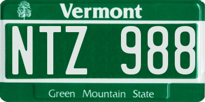 VT license plate NTZ988