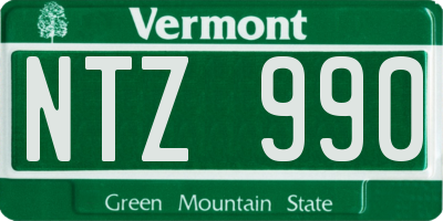 VT license plate NTZ990