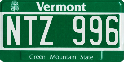 VT license plate NTZ996