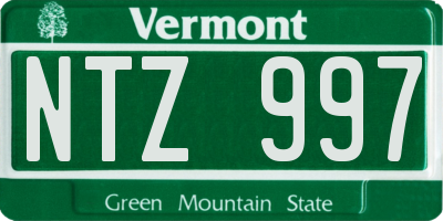 VT license plate NTZ997