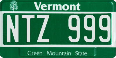VT license plate NTZ999
