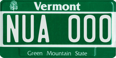 VT license plate NUA000