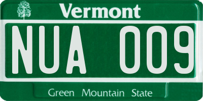 VT license plate NUA009