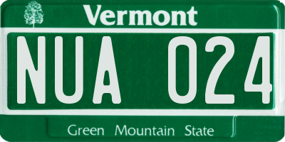 VT license plate NUA024