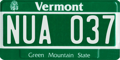 VT license plate NUA037