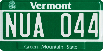 VT license plate NUA044
