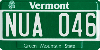 VT license plate NUA046