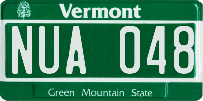 VT license plate NUA048