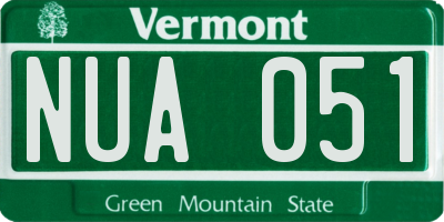 VT license plate NUA051