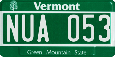 VT license plate NUA053