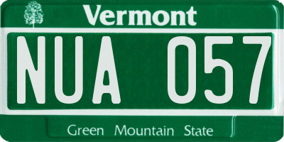 VT license plate NUA057